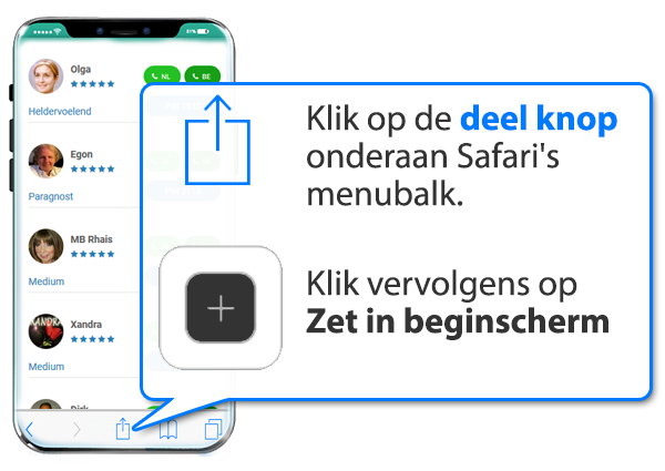 iphone en ipad: Paragnostenamsterdam.nl als app instellen op Mobiel
